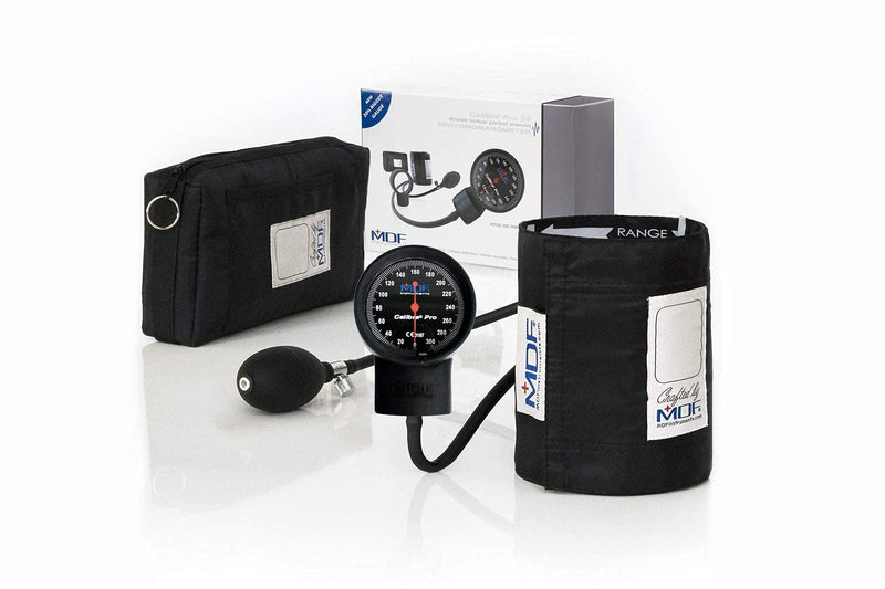 [Australia - AusPower] - MDF Instruments Extra Large Gauge Calibra Pro Aneroid Sphygmomanometer + Latex-Free Pediatric Replacement Blood Pressure Monitor Cuff - Double Tube 