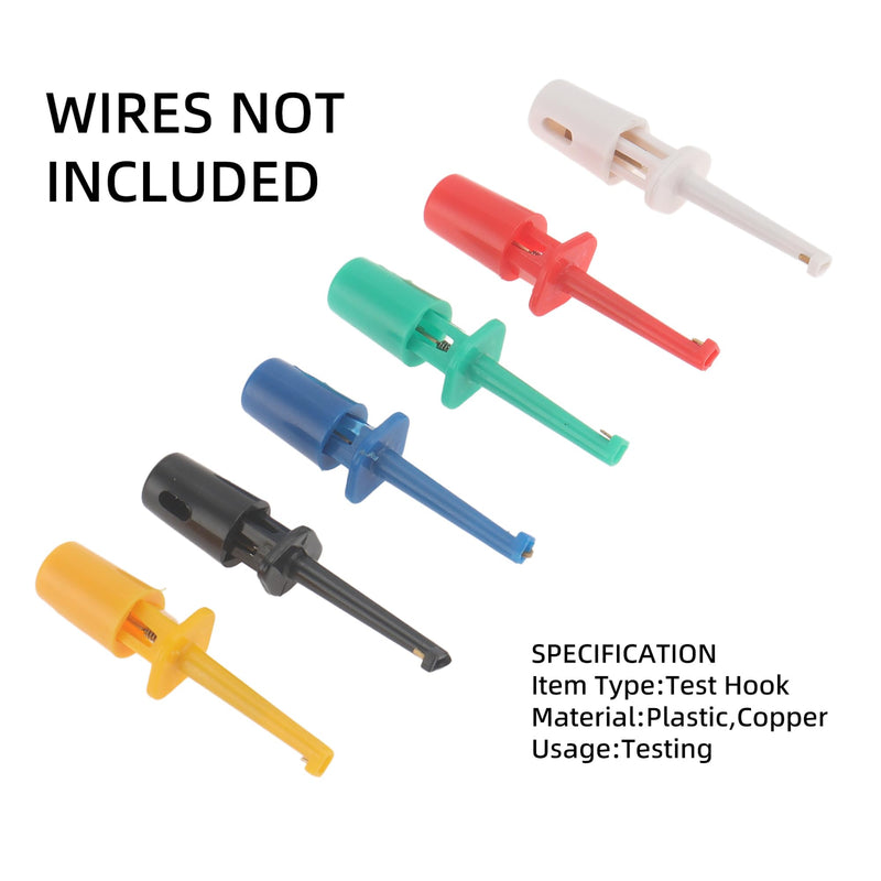 [Australia - AusPower] - DIANN 30pcs Test Hooks Clips Single Hook Clip Colorful Spring Hook Clip Test Grabber Probe for Electronic Testing Multimeter Wire Lead 
