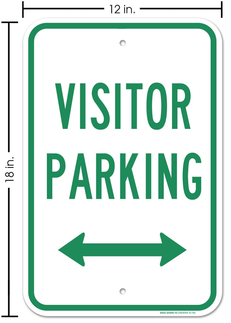 Visitor Parking Sign, No Parking Sign, 12x18 Inches, 3M EGP Reflective .063 Aluminum, Fade Resistant, Made in USA 12x18 Reflective