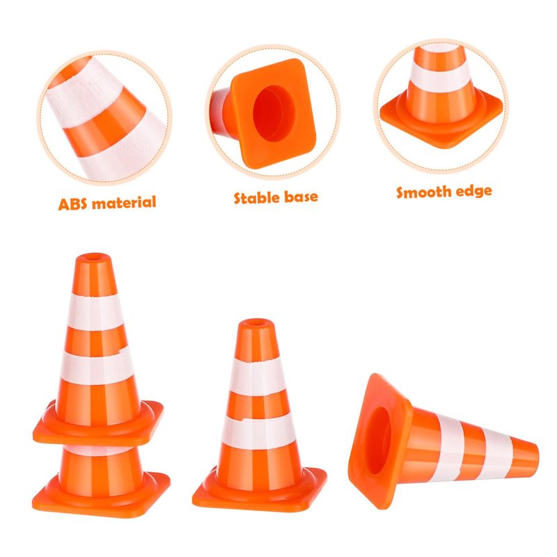 [Australia - AusPower] - NUOBESTY Mini Traffic Cones 50Pcs Miniature Traffic Cones Mini Traffic Signs Barricades Signs Traffic Scene Roadblock Toys Road Sign Models Kids Pretend Toys Christmas Toy Traffic Cones 
