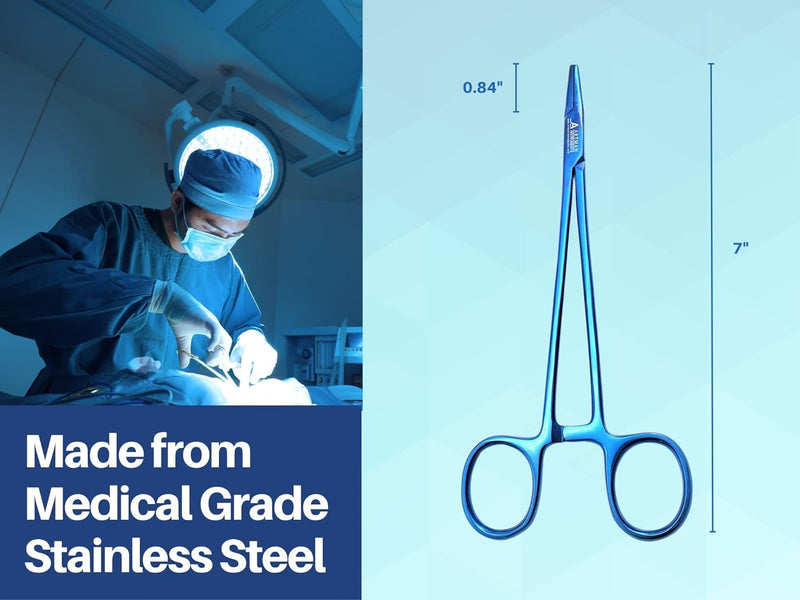 [Australia - AusPower] - Mayo Hegar Needle Holder Surgical Needle Driver Clamp Forceps with Tungsten Carbide Inserts by ARTMAN (7 inches) 7 inches 