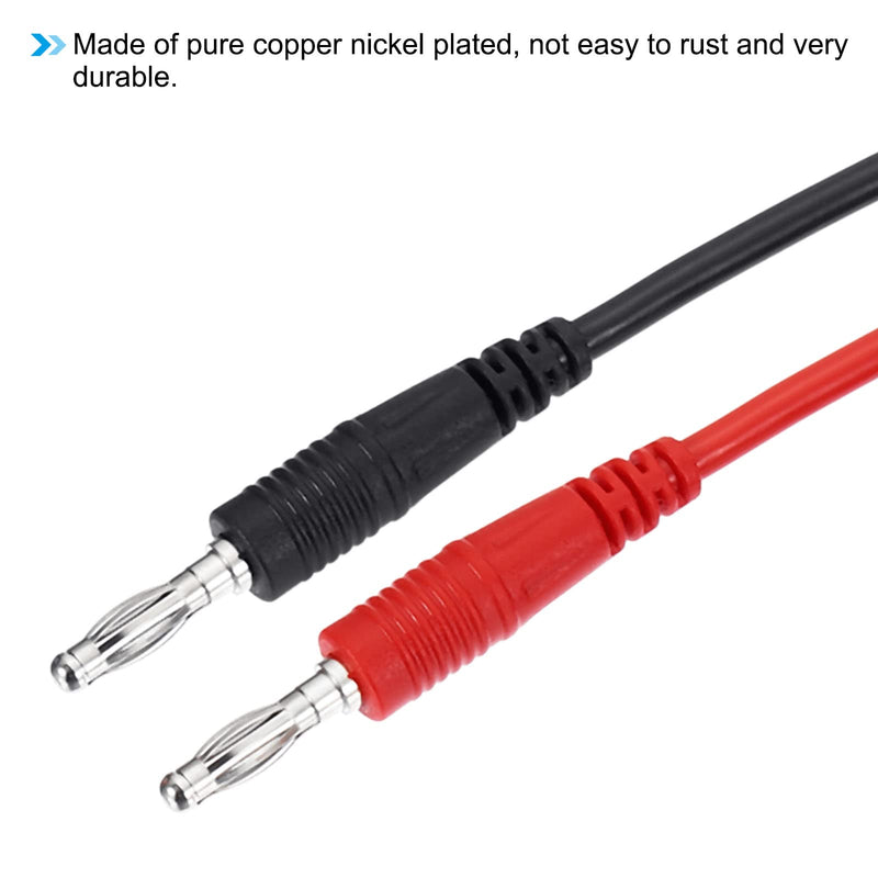 [Australia - AusPower] - PATIKIL 4mm Banana Plug to Banana Plug Test Leads Set, 2 Pcs Copper Flexible Cable Line Wire for Multi-Meter, Electrical Test Jumper 1m / 3.3ft, Multicolor 