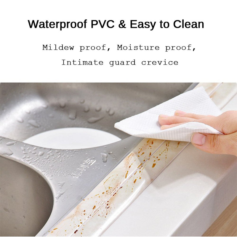 [Australia - AusPower] - Caulk Strip for Bathtub Self Adhesive Waterproof Tape for Kitchen Bathroom Shower Floor and Wall Sealing, 2" x 102" Style 1 