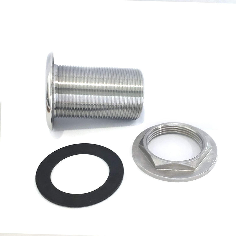 NRC&XRC Stainless Steel Barbed Short Straight Thru-Hull with Custom Gasket for Boat ID:3/4"