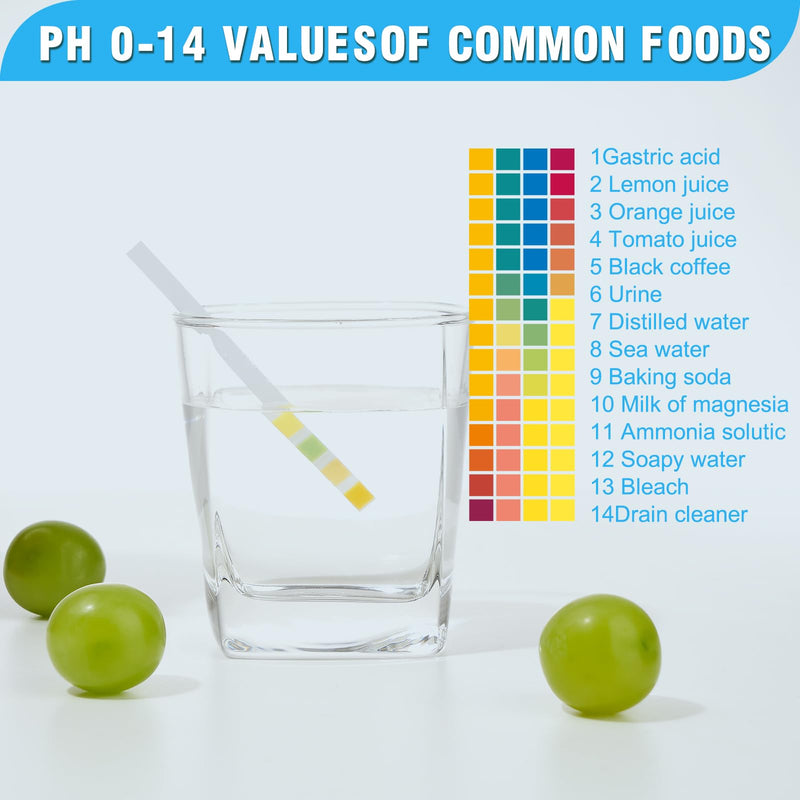 200pcs pH Test Strips (0-14) - Highly Accurate Litmus Paper for Testing Urine, Saliva, Drinking Water, Aquariums, Pools, Labs, Food, and Soap Making pH Test Strips 0-14