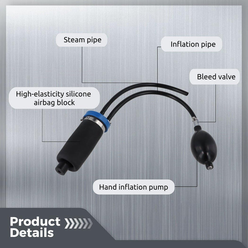 [Australia - AusPower] - Homaisson Universal Easy Intake Adapter, Expandable Automotive Leak Tester Accessory, Inflatable Block Off Bladder for 12V Vehicle Fuel Leakage Detector/Diagnostic Tester 