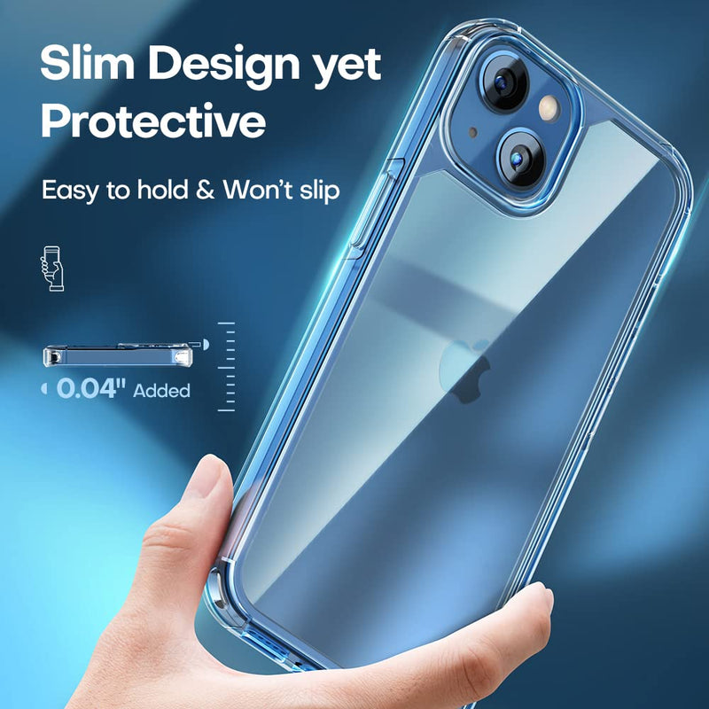 [Australia - AusPower] - TAURI 5 in 1 for iPhone 13 Case Clear, [Not-Yellowing] [Military-Grade Drop Protection] Slim Shockproof Phone Lanyard Case for iPhone 13 6.1 inch A-Clear for iPhone 13 6.1" 
