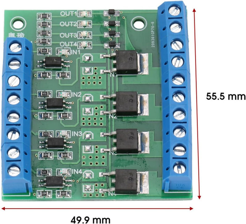 CHICIRIS PWM 4-Channel Motor Driver Module, 3-20V to 3.7-27VDC 10A MOS FET Board for PLC System, Stepper Motor Speed Control, DC Motor Drive