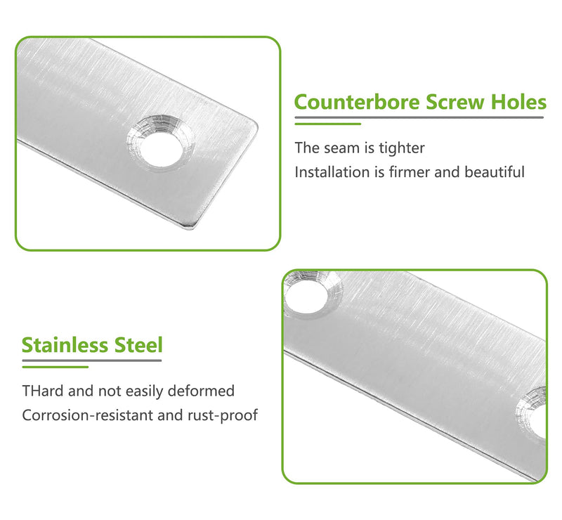 [Australia - AusPower] - 12Pcs T Shaped Mending Plate, 3.1" x 3.1" Stainless Steel Flat Corner Brackets, Corner Braces, Joining Plate, Repair Plate for Wood Furniture, Cabinet, Windows, Desks T Shape 