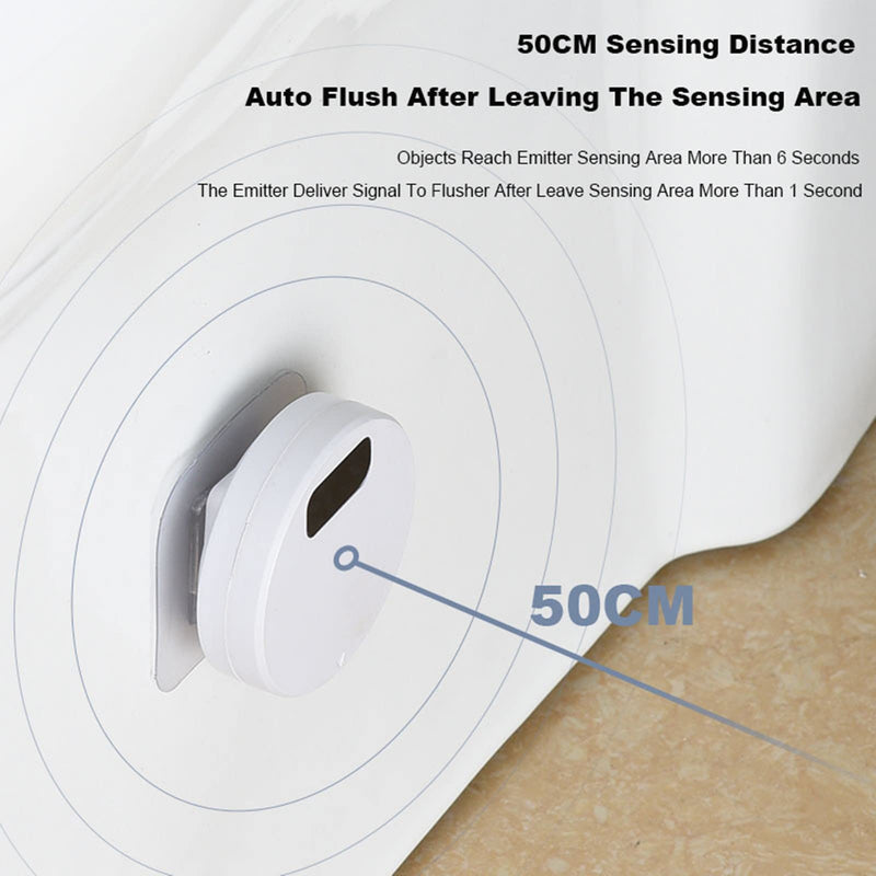 Automatic Toilet Flusher, 2023 Upgraded Touchless Toilet Flush Kit, Hands Free External Infrared Sensor Toilet Flusher, Waterproof Flusher for Toilets for Home and Public Use (1 SET) 1 Set