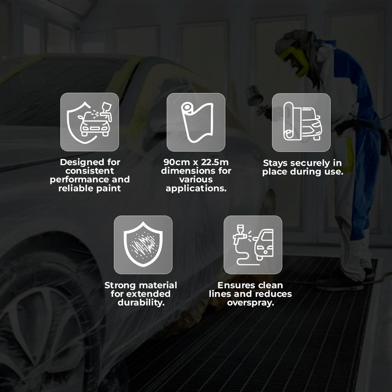 KMK 9202/34 K-PLAST - 34cm x 22,5m Premium Protective Plastic Film for Automotive and Industrial Use 34cm x 22.5m