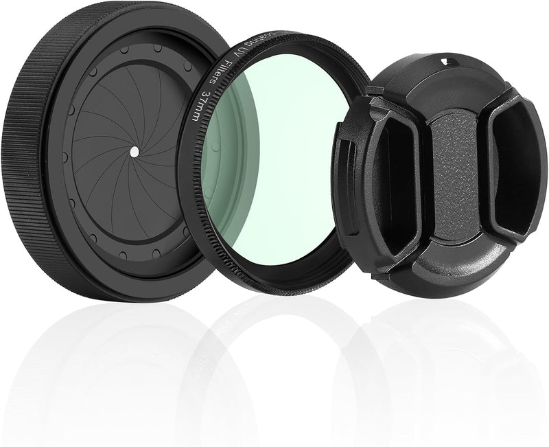 Adjustable Iris Aperture Diaphragm M30 to M37 Iris Aperture Diaphragm Adapter Optical Diaphragm 1.5-26mm Lens Module Adapter Ring PVS-14 PSV14 Optics (Filter Protector Cover Set) Filter Protector Cover Set