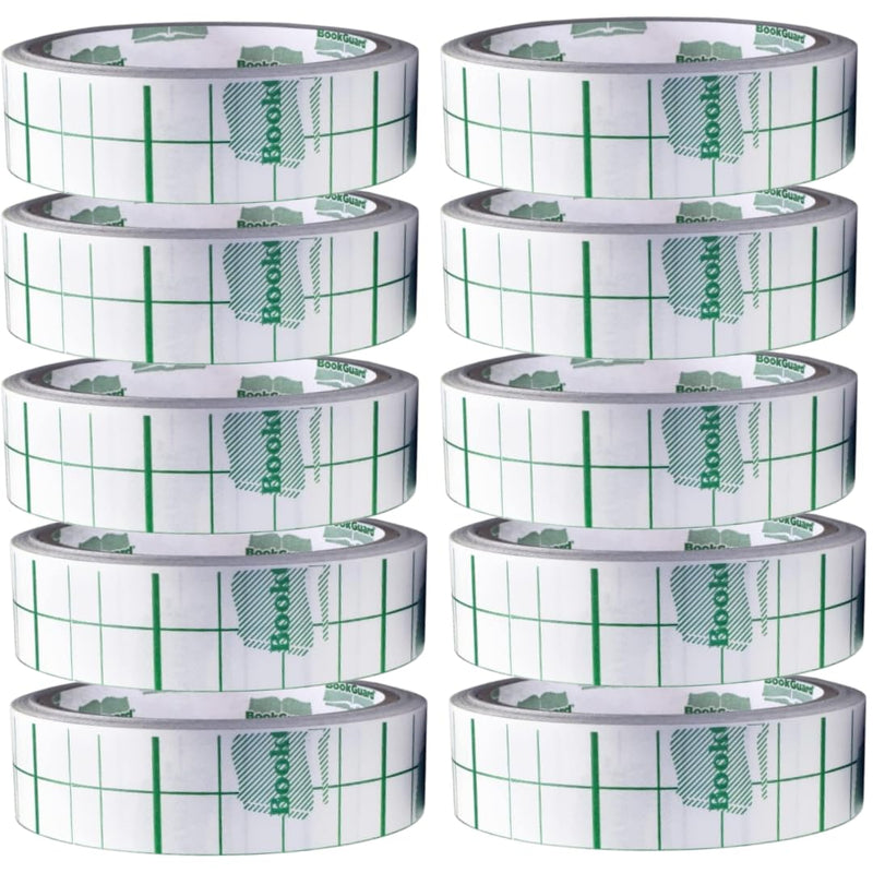 ChromaLabel BookGuard 1 inch Clear Vinyl Roll Bookbinding Tape Multipurpose Archival Library Supplies Transparent Book Repair Tape, 10 Yards - Case of 10