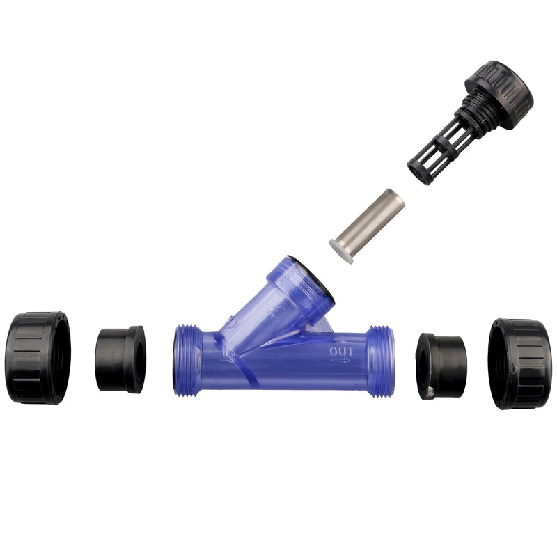 [Australia - AusPower] - 3/4'' Y-Strainer, Clear UPVC Sediment Y-Strainer, True Union Y-Strainer W/stainless steel 40 Mesh, Socket Female [Socket 3/4 Inch] 3/4" 
