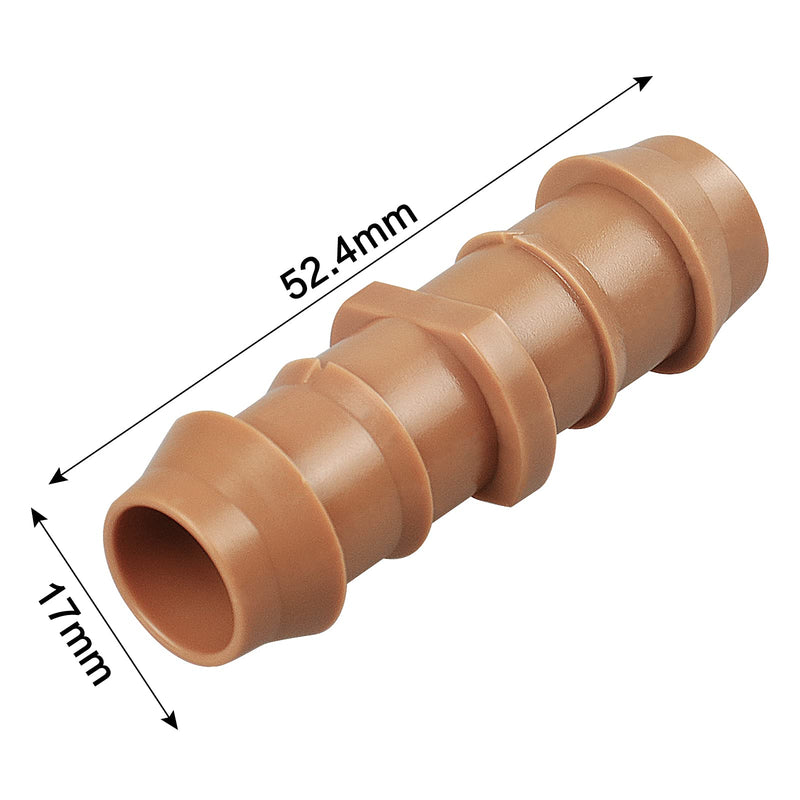 [Australia - AusPower] - 25 Pack Drip Irrigation Barbed Coupling Fittings (17mm) for 1/2" Drip Hose(0.600ID), Sprinkler Tubing Connector for Drip System 25 Pack Coupling 