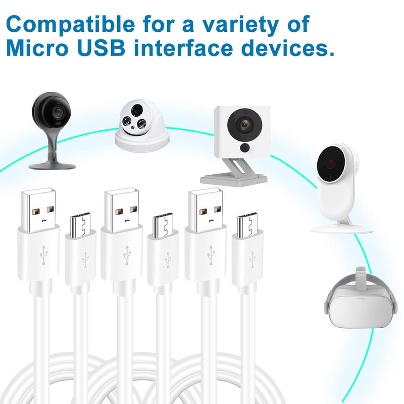 [Australia - AusPower] - 10FT 3Pack USB Power Extension Cable Cord for WyzeCam,Yi Camera,Oculus Go,Echo Dot Kid Edition,Nest Cam,Kasa Cam,Netvue,Arlo Pro Q,Blink,Furbo Dog, USB Charging Cord for Home Security Camera 