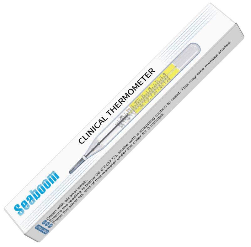 [Australia - AusPower] - 3 PK Glass Thermometers Mercury Free Clinic Thermometer Traditional Thermometer Dual Scale Mercury Free C&F 3PK 