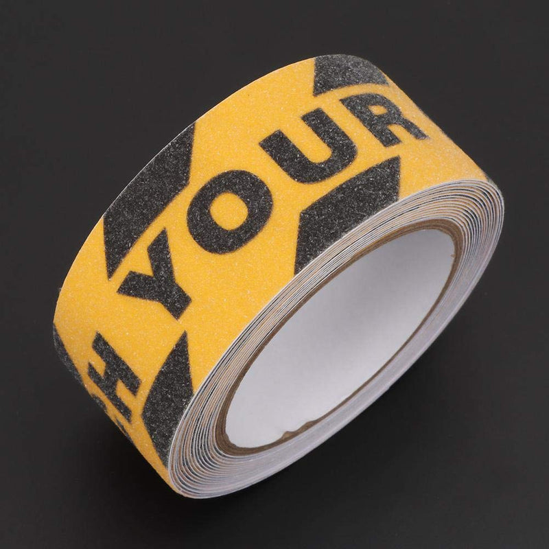 Anti Slip Tape, 2 Inch x 500Inch Watch Your Step Non Slip Tape Floor Stair Step Anti Slip Abrasive Safety PVC Tape Steps Caution Dangerous Zonesfor Indoor and Outdoor Use (Yellow and Black)