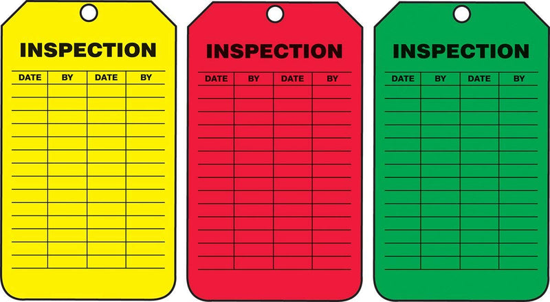 Accuform TSS200PTM RP-Plastic Scaffold Status Tag, Legend "Danger/Caution/Attention", 5.75" Length x 3.25" Width x 0.015" Thickness, Black on Green/Yellow/Red (Pack of 5)
