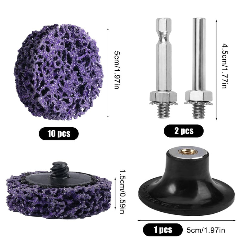 [Australia - AusPower] - CSD Disc Grinding Disc Drill 50 mm, 2 Inch Coarse Grinding Disc, Coarse Cleaning Disc with Disc Pad Holder, Nylon Fabric Disc for Angle Grinder Removal of Paint Rust Welds 