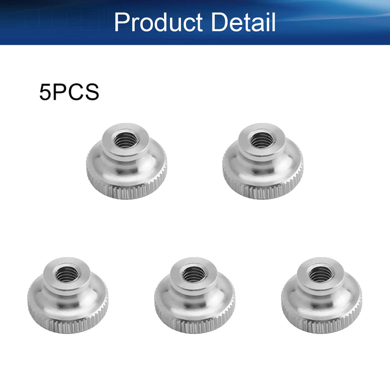 [Australia - AusPower] - Yinpecly Knurled Thumb Nuts, M6 Through Hole Round Knobs ?Whitewash 304 Stainless Steel, Pack of 5 
