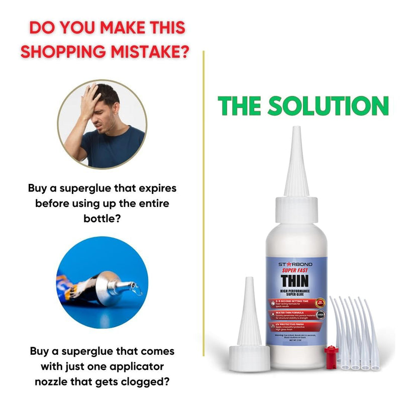 [Australia - AusPower] - Starbond 2 oz. Super Fast Thin CA Glue (Premium Cyanoacrylate Super Glue) for Woodworking, Woodturning, Hobby Models, CA Finish, Inlays 2 ounce 