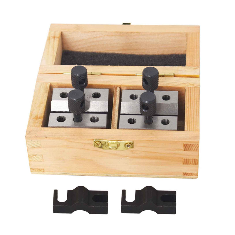 [Australia - AusPower] - 1-3/8 x 1-3/8 x 1-3/16 Inch V-Block and Clamp Multi-Use Hardened Steel Machinist Set 