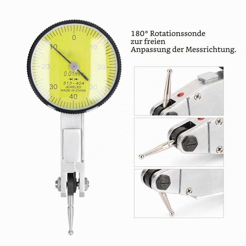 Mechanical Dial Indicator, 0-0.8mm Precision Dial Indicator, 0.01mm Accuracy Precision Lever, Shockproof Dial Indicator, Industrial Dial Indicator