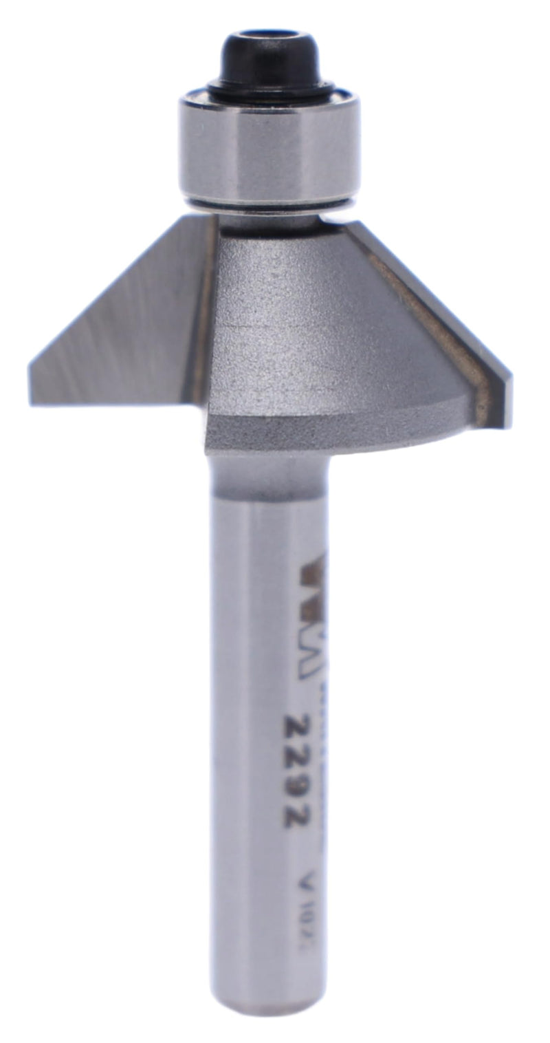 Whiteside 2292 45 Degree Chamfer Router Bit: 45 Degree Angle, 7/16 Inch Cutting Length, 5/16 Inch Cutting Height, 1/4 Inch Shank,1 Inch Large Diametert