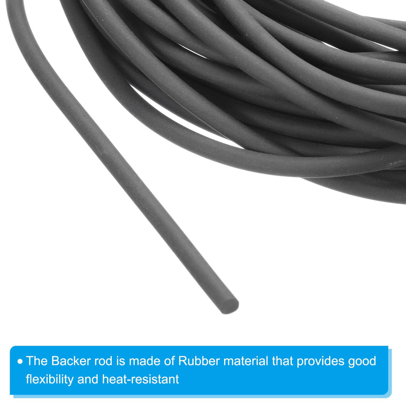 [Australia - AusPower] - PATIKIL 4/32 Inch x 32.8 Feet Backer Rod, Hard Solid Nitrile Rubber Rope Caulk Crack Gaps Joint Filler Weather Stripping for Home Construction, Industrial Equipment Gasket DIY?Black 