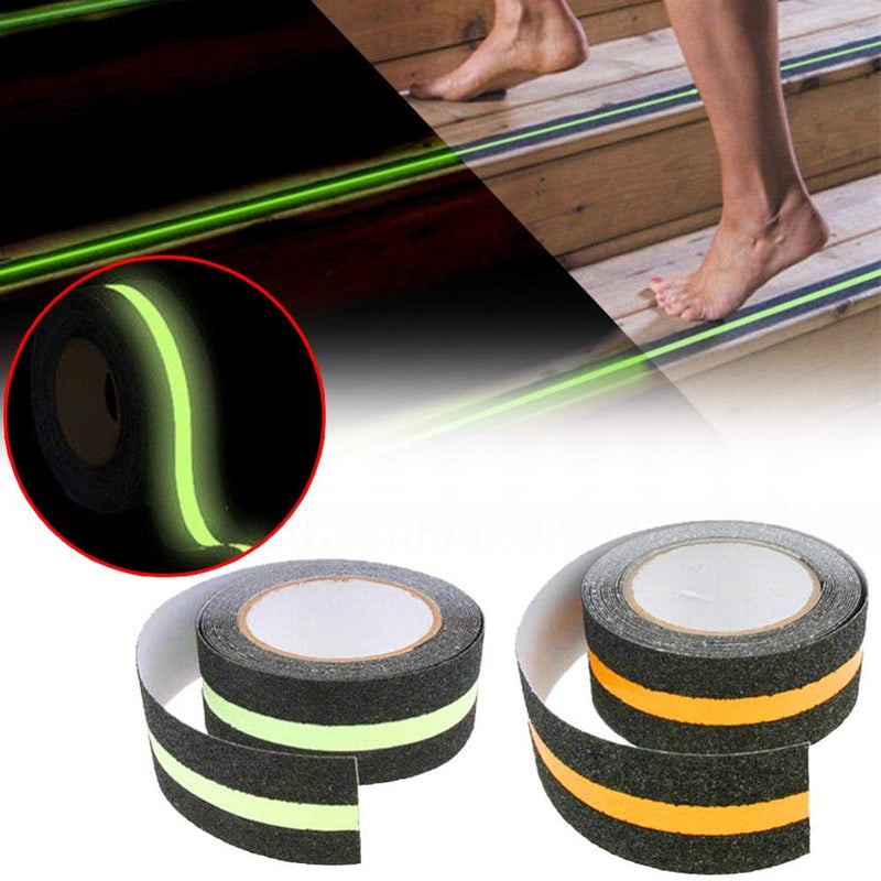 Anti Slip Traction Tape High Grip Adhesive Sticky Backed Safety Flooring Glow in Dark Stripe for Stairs Tread Step Luminous Green (2 Inch x 16.4 Ft) Luminous Green (2 Inch x 16.4 Ft)