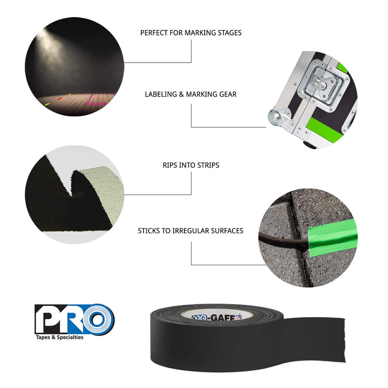 [Australia - AusPower] - 1" Width ProTapes Pro Gaff Premium Matte Cloth Gaffer's Tape With Rubber Adhesive, 11 mils Thick, 55 yds Length, Yellow (Pack of 1) 1"x55yds 