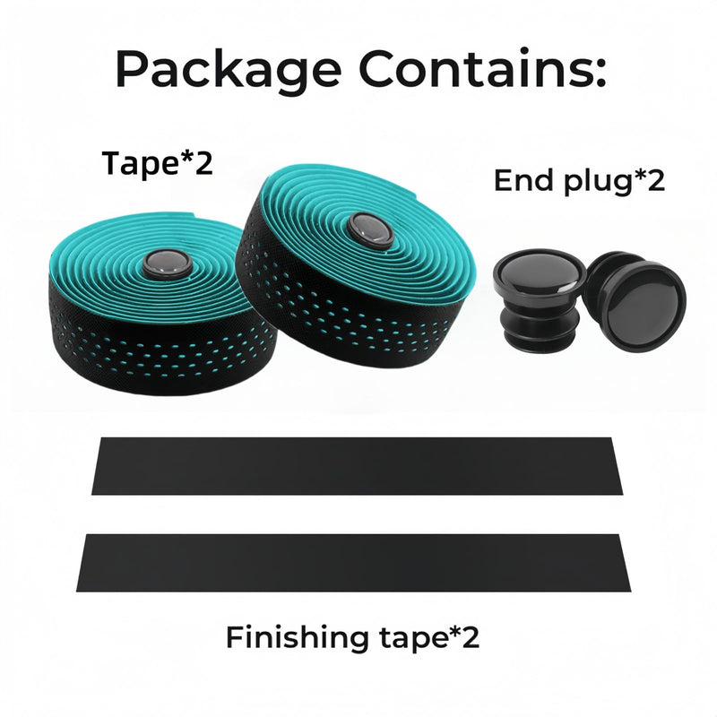 Bike Handlebar Tapes for Road Bike Mountain Bike MTB Bicycle Self-Adhesive Anti-Slip Comfortable Grips Handlebar Tape Sweat Absorption Design Tapes with End Plug,Blue Blue