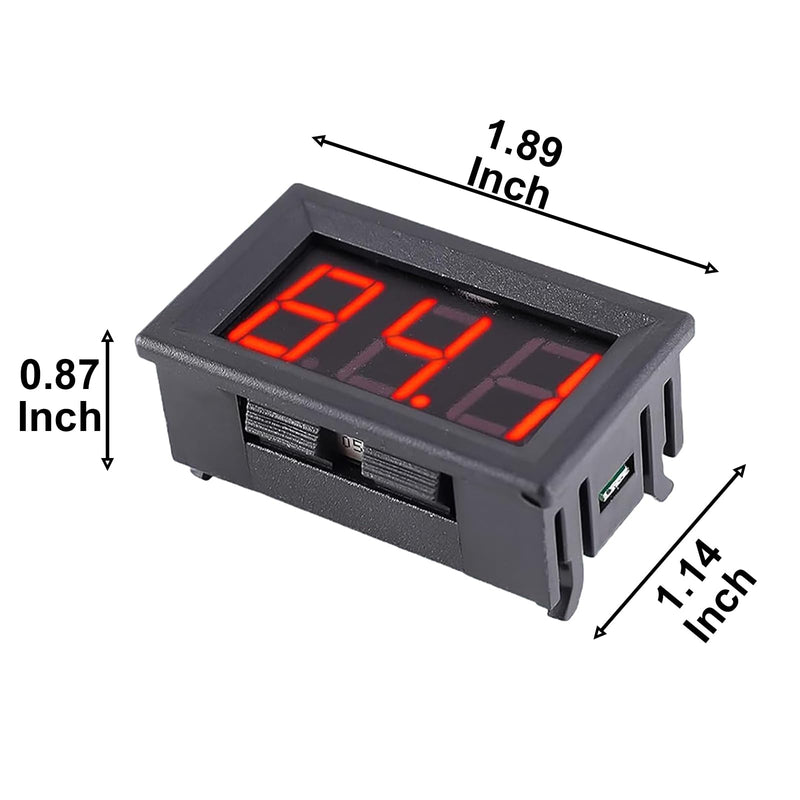 [Australia - AusPower] - 12V Red Celsius Digital Temperature Gauge -58F~536F LED Display Screen with Terminal Wire and 0.5 Meter K-Type Thermocouple (Thread: M6) 