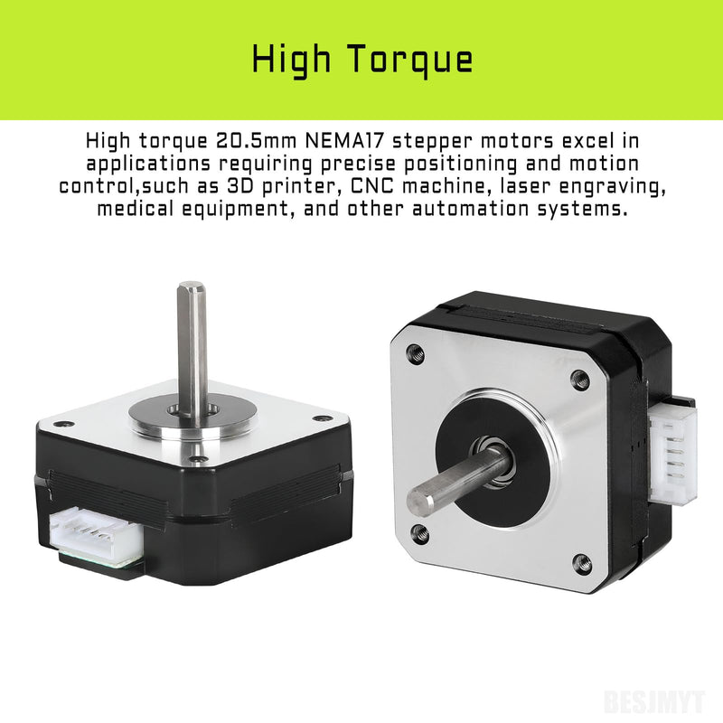 [Australia - AusPower] - Nema 17 Stepper Motor 3PCS High Accuracy 145mNm/20.53oz.in High Torque 20.5mm(0.81inch? Bipolar 1A-3.5V 1.8 Degree 2 Phase 4 Lead for 3D Printer/CNC Machine Tool 