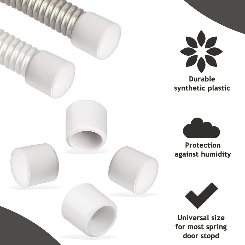 [Australia - AusPower] - 20PCS 0.39 Inch Door Stoppers Rubber Tip Replacement,Door Stop Bumper Tips, Door Stop Caps for Door Wall Protection ?White? White 