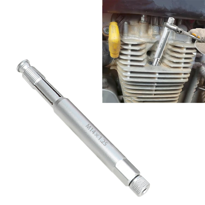 [Australia - AusPower] - DPTOOL 14mm Back Tap Spark Plug Thread Repair Tool M14x1.25 Thread Chase Tap for Repairing Threads and Preventing Metal Shavings from Entering The Cylinder 