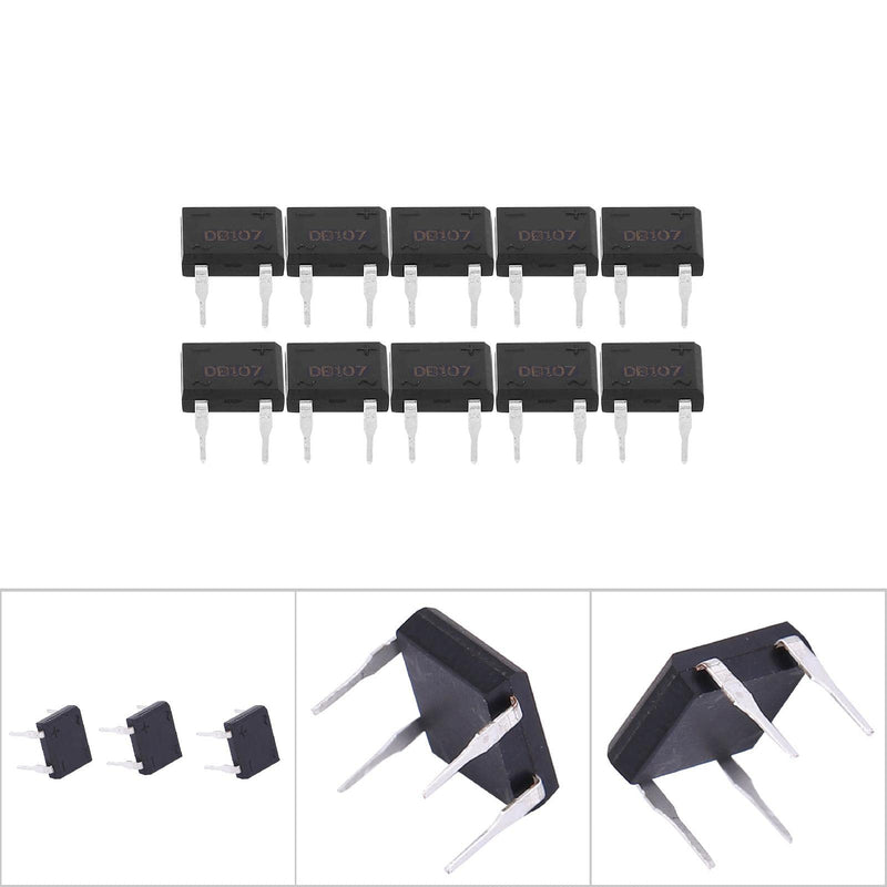 [Australia - AusPower] - DEWIN Bridge Rectifier, DB107 1A 1000V Bridge Rectifier Lead Diode for Household Appliances Industrial Electronic Circuit (Pack of 10) 