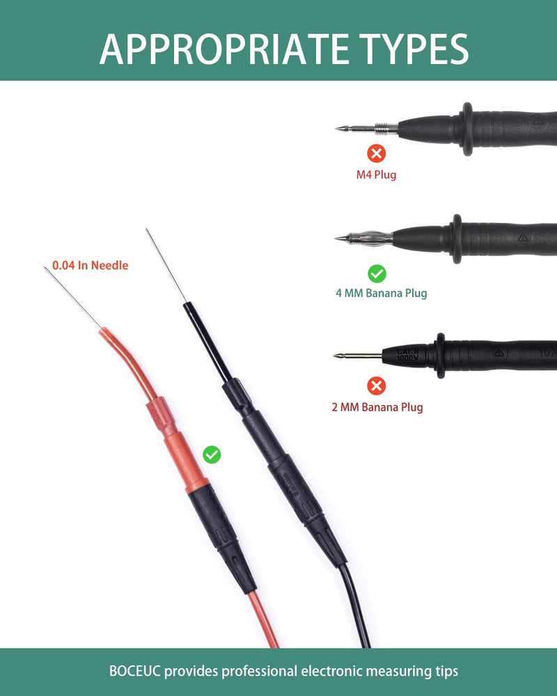 [Australia - AusPower] - Back Probe Kit, 4 PCS Flexible Back Probes Automotive Diagnostic Test Repair Tools for Car Electrical and Multimeter Testing 