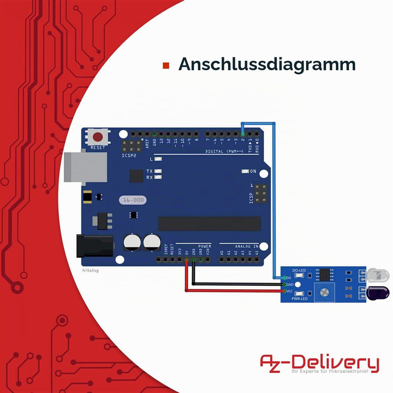 AZDelivery 5 x IR Infrared Module for Obstacle Detection Distance Sensor Compatible with Arduino and Raspberry Pi Includes eBook!