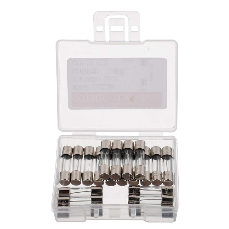 [Australia - AusPower] - BOJACK 5x20mm 15A 15amp 250V 0.2x0.78 Inch F15AL250V Fast-Blow Glass Fuses(Pack of 20 Pcs) 