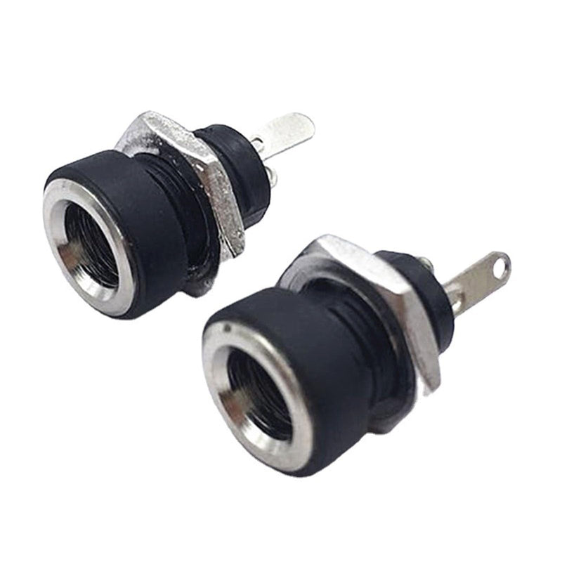 DC Socket 5.5 x 2.1 mm 2-Pin DC Power Jack Socket DC Panel Socket DC Connector Pack of 6 Black-6pcs