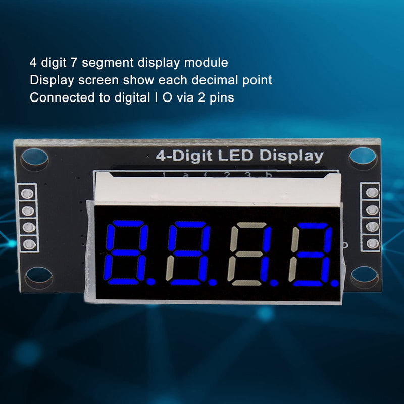 Led Segment Display, 4 Digit Tube Led 7 Segment Display Module TM1637 Drive Chip Tube Clock Display 0.36in Blue Display Led, Led Segment Displays