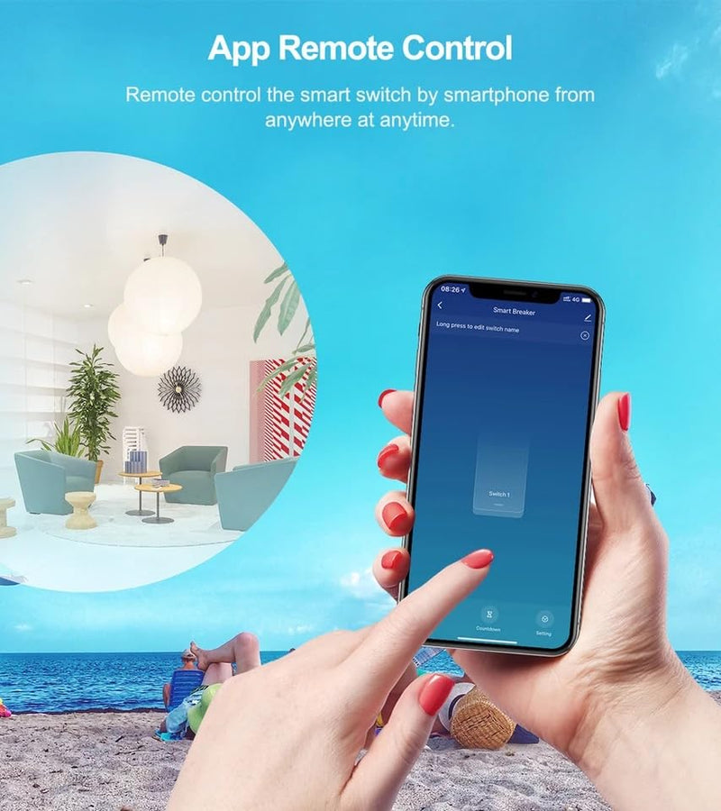 Tutya app WIFI Smart Energy Power Meter Monitor, Smart Single Phase Clamp Electricity Meter with 1 * 80ACT Current Transformer, Remote Monitor Meter Real-Time Electricity
