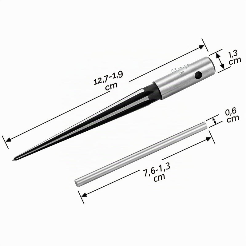 QWORK Tapered Reamer Cone Hand Reamer for Reaming with a Diameter of 3 mm - 13 mm
