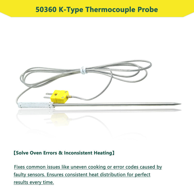 [Australia - AusPower] - K Type Thermocouple Probe 50360-K Type K Oven Thermocouple Probe -40°F to 1112°F Replacement for Commercial Home Ovens Type K thermocouple Food Penetration Needle Probe 