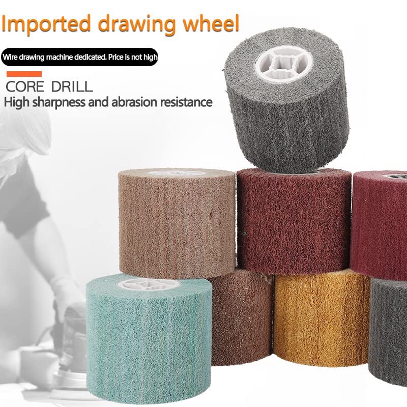 [Australia - AusPower] - 120x100x19mm Non-Woven Abrasive Wire Drawing Polishing Burnishing Wheel Flap Brush for Surface Treatment Stainless Steel, Aluminum, Copper, and More - 120 Grit 120# 