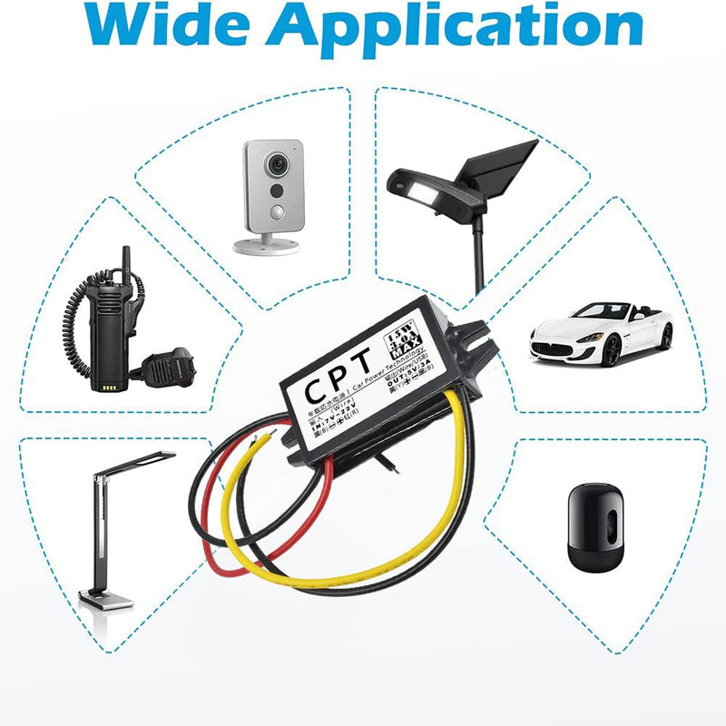[Australia - AusPower] - 12V to USB, 12V to 5V USB Adapter, DC Buck Converter Module 3A 15W DC to DC Car Power Converter Adapter Low Heat Car Protection 1 Items 