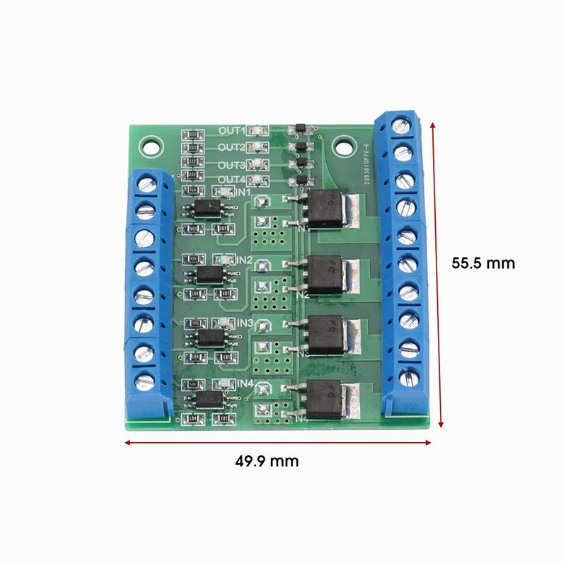 PWM 4 Channel PLC Amplifier Mosfet Module Mosfet PCB MOSFET Amplifier PCB Module Driver 3-20V to 3.7-27VDC 10A