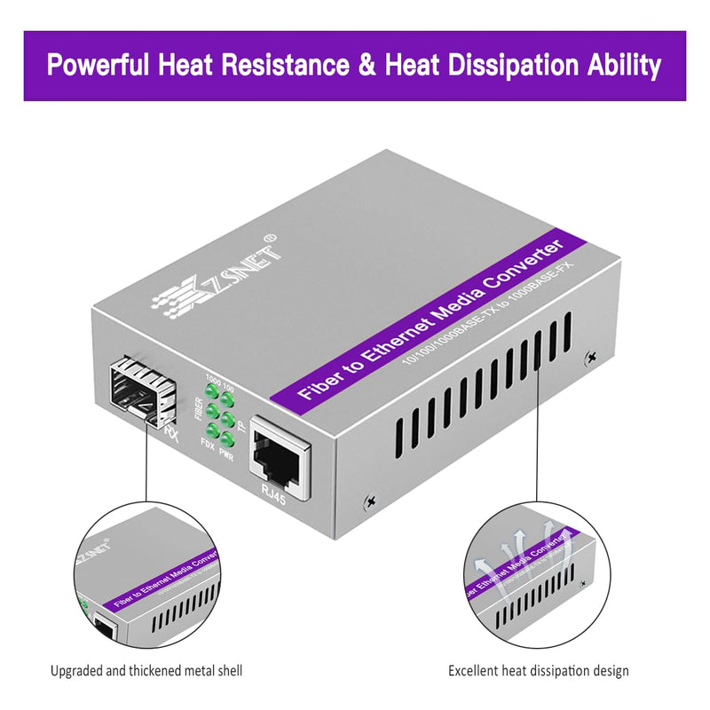 [Australia - AusPower] - A Pair of 1.25G/s Gigabit Single-Mode Dual LC Fiber to Ethernet RJ45 Media Converter for 10/100/1000Base-Tx to 1000Base-LX (with 2PCS SFP to LC Module), 1310nm, SMF, up to 20-km SingleMode Dual LC:20km 
